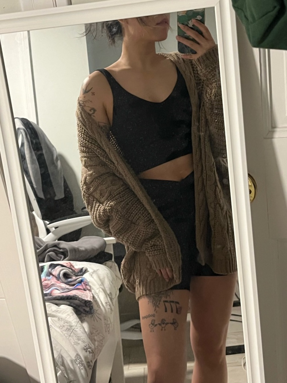 Light brown drop sleeve cardigan